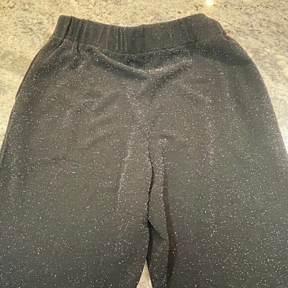 Black Wide Leg Shimmer Pants Medium - Picture 2 of 4